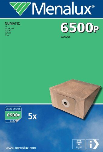 Menalux 6500P Sacchetti di carta, confezione da 5