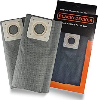 Black & Decker Sacchetti Filtro in Stoffa 30L per Aspiratori Solidi e Liquidi