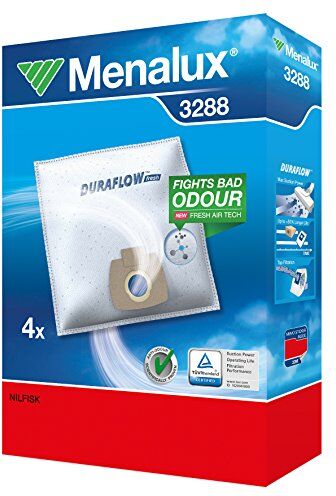 Menalux , Set di sacchetti per aspirapolvere, 4 pz., compatibili con Nilfisk/Tchibo TCM/Thomas