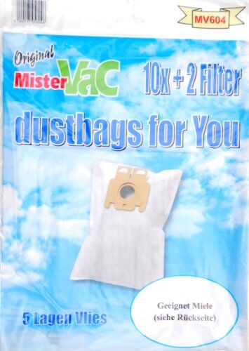 MisterVac Confezione da 30 sacchetti e 6 filtri per aspirapolvere, con 5 strati in tessuto non tessuto, per Miele