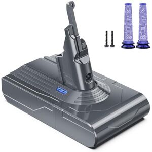 morpilot Batteria per Dyson V8, 6500mAh Batteria di Ricambio per Dyson V8 Absolute Fluffy Animal SV10 Motorhead Slim Fluffy Total Clean Extra con 2 Filtri morpilot Batteria per Dyson V8, 6500mAh Batteria di Ricambio per Dyson V8 Absolute Fluffy Animal SV10 Motorhead Slim Fluffy Total Clean Extra con 2 Filtri