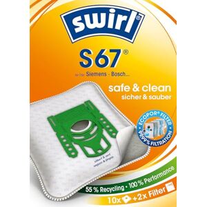 Swirl S67 Sacchetti per aspirapolvere Siemens e Bosch 10 pezzi + 2 filtri Swirl S67 Sacchetti per aspirapolvere Siemens e Bosch 10 pezzi + 2 filtri
