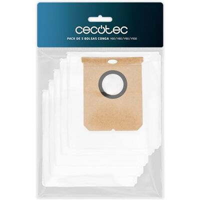 Cecotec Sacchetti Base Autosvuotamento Robot Aspirapolvere Pack 5 Conga Y100. Ricambio Originale, Alta Capacità, Sistema Antipolvere, Facile Sostituzione per igiene duratura e comfort quotidiano Cecotec Sacchetti Base Autosvuotamento Robot Aspirapolvere Pack 5 Conga Y100. Ricambio Originale, Alta Capacità, Sistema Antipolvere, Facile Sostituzione per igiene duratura e comfort quotidiano