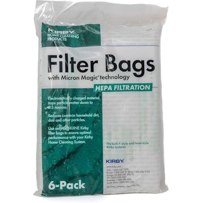 Kirby Micron Magic HEPA Filter Plus Sacchetti, Polipropilene, Bianco, 4 UK Kirby Micron Magic HEPA Filter Plus Sacchetti, Polipropilene, Bianco, 4 UK