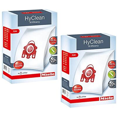 Miele HyClean 3D Efficiency Sacchetti per aspirapolvere, tipo FJM, 8 sacchetti e 4 filtri Miele HyClean 3D Efficiency Sacchetti per aspirapolvere, tipo FJM, 8 sacchetti e 4 filtri