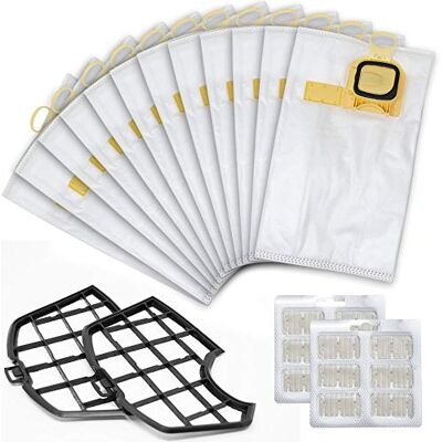 BAKAJI Kit 12 Sacchetti Ricambi per Aspirapolvere Folletto Compatibili, Sacchi per Scopa Elettrica, Sacchetti Intercambiabili di altissima qualità (VK140 VK150, Bianco + 12 Profumini + 2 filtri) BAKAJI Kit 12 Sacchetti Ricambi per Aspirapolvere Folletto Compatibili, Sacchi per Scopa Elettrica, Sacchetti Intercambiabili di altissima qualità (VK140 VK150, Bianco + 12 Profumini + 2 filtri)
