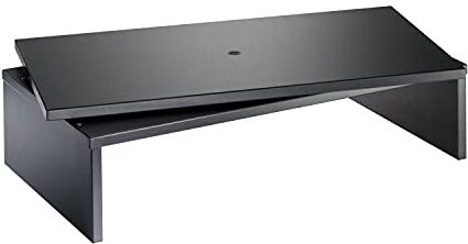 Meliconi SPACE SYSTEM TV DESK, Supporto Monitor e TV Girevole, Base Ruotabile a 360°, Portata 45 Kg, Legno, Made in Italy, Nero