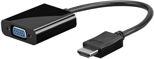 goobay Adattatore da HDMI/VGA, Placcato Nickel, Nero, 0.1m Lunghezza del Cavo