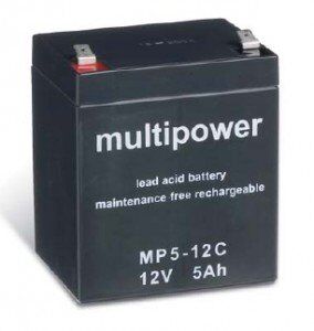 Multipower Batteria al piombo 12 V/5 Ah MP5-12 C, 12 V, 5000 mAh, Pb [elettronica]