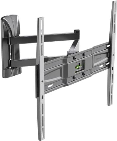 Meliconi SPACE SYSTEM FULLMOTION 400, Supporto TV Parete con Braccio e Doppia Rotazione, Staffa per TV a Schermo Piatto da 40" a 82", Attacco VESA 200-300-400, Portata 30 Kg, Made in Italy, Nero