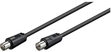 goobay 11509 Cavetto Coassiale Antenna Coax 9.5 mm (<70 dB), Schermatura Doppia, Nero, 0.5 m Lunghezza del Cavo