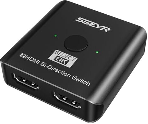 SGEYR Sdoppiatore Hdmi Bidirezionale, Sdoppiatore Hdmi Automatico, Sdoppiatore Hdmi 2 Ingressi 1 Uscita, Sdoppiatore Hdmi Con Alimentatore, HDMI Bidirezionale 2 Ingressi 1 Uscita, per Xbox PS5 TV