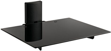 Meliconi AV SHELF PLUS, Ripiano in vetro temperato per apparecchi A/V, Nero