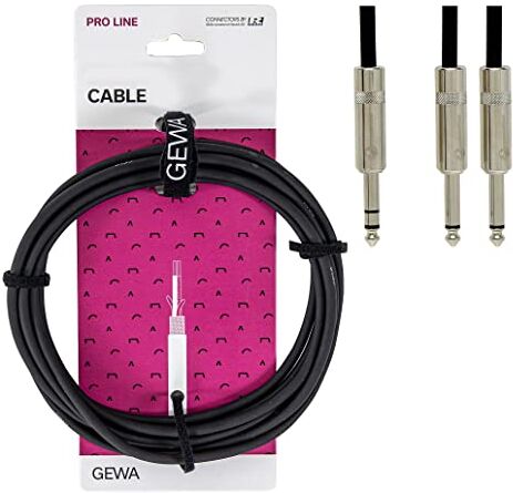 Gewa Cavo  Pro Line 1,5 m, nero, spina REAN, 1x jack stereo 6,3 mm 2x jack mono 6,3 mm,