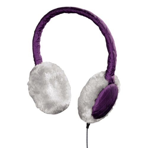 Hama Earmuff Cuffie stereo trapuntate con microfono (jack da 3,5 mm), colore: Viola