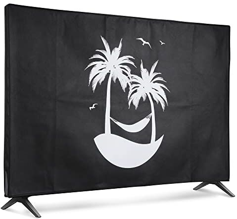 kwmobile Protezione 55" TV Cover Proteggi-Schermo PC e TV 55" TV Custodia Protettiva Anti-Polvere bianco/nero