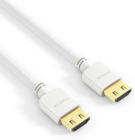 PureLink Pi0501-003 Cavo di Collegamento Hdmi ad Alta Velocità (4k Ultrahd (2160p), Ethernet, 18gbps), HDMI-A Maschio a HDMI-A Maschio, Certificato, Senza Alogeni, Ultra Piatto, 0,30m, Bianco