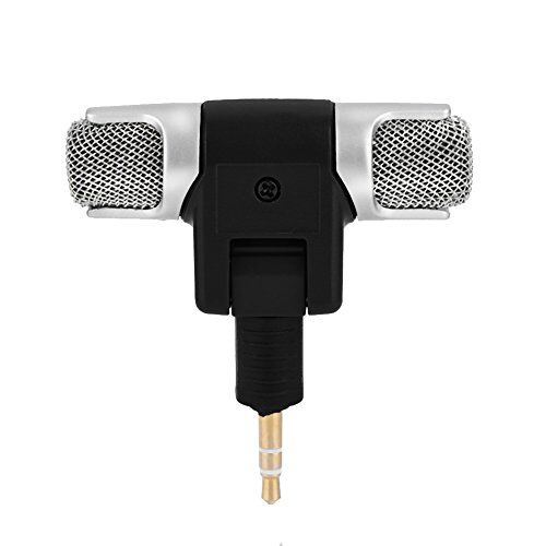 Azusumi Mini Microfono Stereo Mic 3.5mm Placcatura in Oro Spina Jack per PC Laptop MD Camera