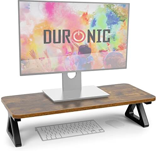 Duronic DM06-1 AO Supporto monitor scrivania dimensioni 62 x 30 cm quercia antica Supporto da tavolo altezza 15 cm per monitor e Laptop Capacità 10kg Mensola ergonomica