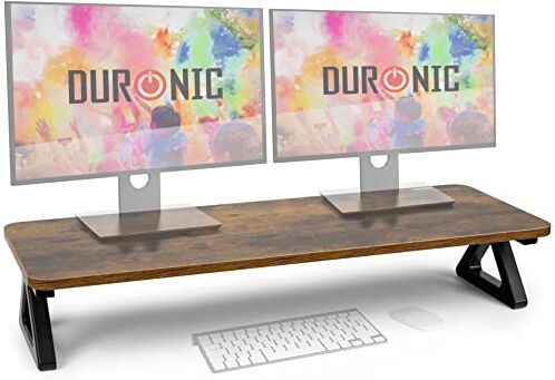 Duronic DM06-2 AO Supporto Monitor scrivania Dimensioni 81 x 30 cm Quercia Antica Supporto da Tavolo Altezza 15 cm per Monitor e Laptop capacità 10kg Mensola ergonomica per scrivania