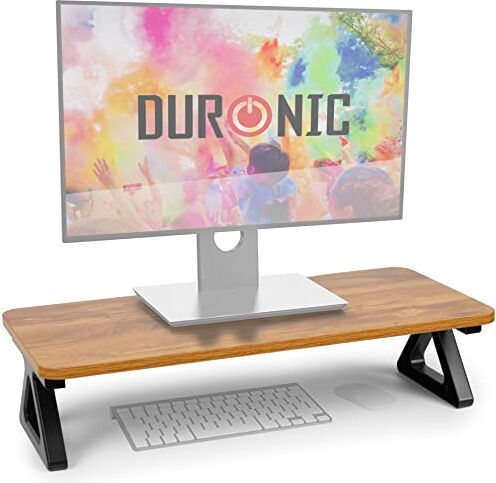 Duronic DM06-1 AW Supporto monitor scrivania dimensioni 62 x 30 cm legno antico Supporto da tavolo altezza 15 cm per monitor e Laptop Capacità 10kg Mensola ergonomica