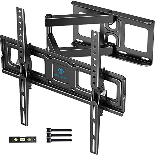 PERLESMITH Supporto TV Parete per TV da 26-60 Pollici, Staffa TV con Girevole ed Estendibile, Braccio TV Max VESA 400x400mm fino a 40kg con Livella a Bolla