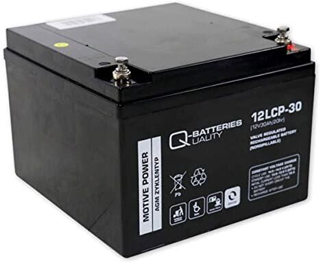 Q-Batteries 12LCP-30/12 V – 30 Ah batteria al piombo tipo AGM – Deep Cycle VRLA