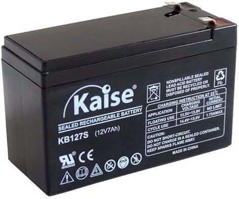 Kaise Technologies Batteria al piombo AGM VRLA 12 V 7 Ah/Modello KB1270 Security