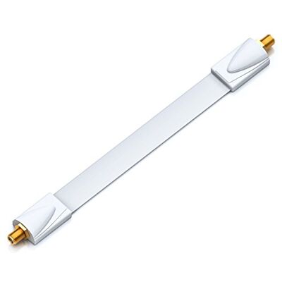 deleyCON 1x Passacavo per SAT Lunghezza Totale 26cm, di Cui 17cm Flessibili per Finestre e Porte Dorato, Ultra Piatto, Schermato e con Adesivi Bianco deleyCON 1x Passacavo per SAT Lunghezza Totale 26cm, di Cui 17cm Flessibili per Finestre e Porte Dorato, Ultra Piatto, Schermato e con Adesivi Bianco