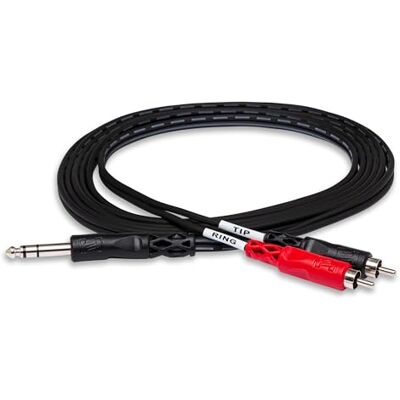 Hosa TRS-201, Insert Cable, 1/4 in TRS to Dual RCA, 1 m Hosa TRS-201, Insert Cable, 1/4 in TRS to Dual RCA, 1 m