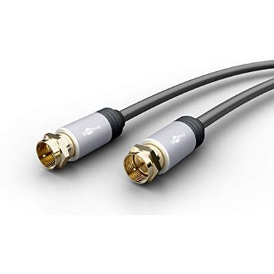 goobay 78503 Cavo satellitare con connettori F in metallo, 1,5 Meter, 1 goobay 78503 Cavo satellitare con connettori F in metallo, 1,5 Meter, 1