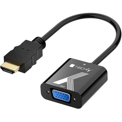 Techly 361902 Cavo Convertitore Adattatore da HDMI™ a VGA 1920x1200 a 60Hz Nero Techly 361902 Cavo Convertitore Adattatore da HDMI™ a VGA 1920x1200 a 60Hz Nero