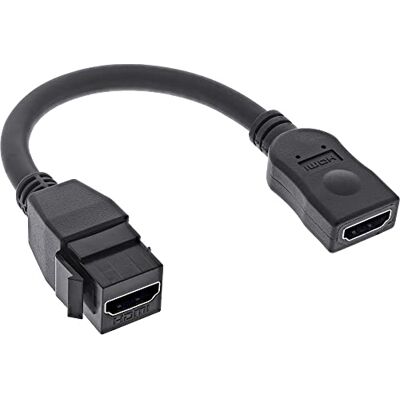 InLine ® Cavo adattatore HDMI Keystone 4K/30Hz, HDMI A femmina/femmina, nero, 0,2 m InLine ® Cavo adattatore HDMI Keystone 4K/30Hz, HDMI A femmina/femmina, nero, 0,2 m