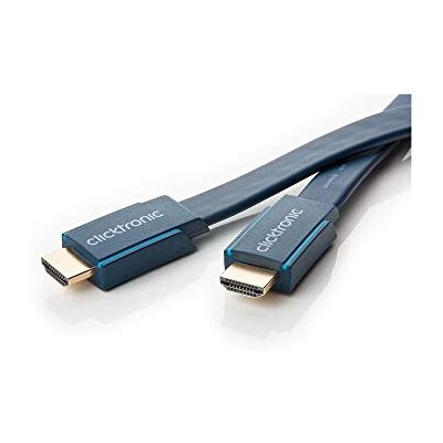 ClickTronic 70316 Cavo Piatto HDMI ad Alta Velocità con Ethernet 1m, 5 m Lunghezza del Cavo ClickTronic 70316 Cavo Piatto HDMI ad Alta Velocità con Ethernet 1m, 5 m Lunghezza del Cavo