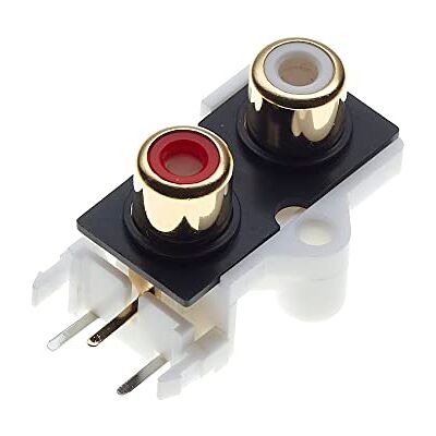 Keple 2x Zoccoli Fono, Parti Di Contatto Placcate Oro, PCB RCA Femmina Jack 4 Pin Montato AV Uscita Concentrica 2 Connettore Zoccolo Stereo Audio Video Keple 2x Zoccoli Fono, Parti Di Contatto Placcate Oro, PCB RCA Femmina Jack 4 Pin Montato AV Uscita Concentrica 2 Connettore Zoccolo Stereo Audio Video