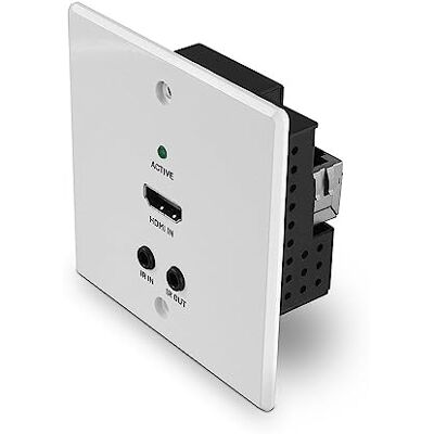 Lindy 70 m Cat.6 HDMI 4K60, IR & RS-232 HDBaseT UK Piastra di Estensione da Parete, trasmettitore Lindy 70 m Cat.6 HDMI 4K60, IR & RS-232 HDBaseT UK Piastra di Estensione da Parete, trasmettitore