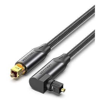 VENTION Cavo ottico digitale SPDIF 1 m 90 °, fibra Toslink con connettori oro 24 K, nylon intrecciato antiscivolo per soundbar/sistema home theater/PS5/Xbox Series X/TV 4K VENTION Cavo ottico digitale SPDIF 1 m 90 °, fibra Toslink con connettori oro 24 K, nylon intrecciato antiscivolo per soundbar/sistema home theater/PS5/Xbox Series X/TV 4K