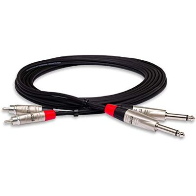 Hosa HPR-005X2, Pro Stereo Interconnect, Dual REAN 1/4 in TS to RCA, 5 ft Hosa HPR-005X2, Pro Stereo Interconnect, Dual REAN 1/4 in TS to RCA, 5 ft