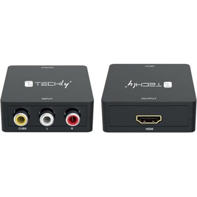 Techly 368475 Mini Convertitore Video Composito a HDMI 720p 1080p con Cavo USB Nero Techly 368475 Mini Convertitore Video Composito a HDMI 720p 1080p con Cavo USB Nero