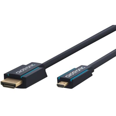 ClickTronic 70329 Cavo per Adattatore Micro-HDMI con Ethernet, 3 m Lunghezza del Cavo ClickTronic 70329 Cavo per Adattatore Micro-HDMI con Ethernet, 3 m Lunghezza del Cavo