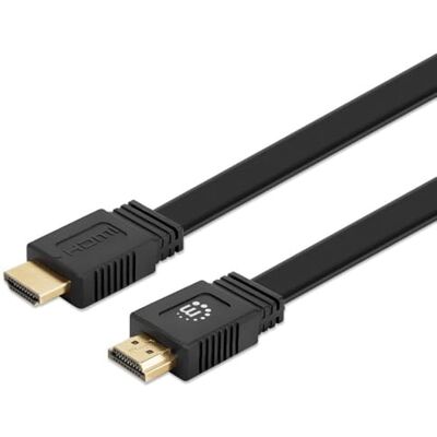 Manhattan 355605 Cavo HDMI High Speed with Ethernet Piatto 1m Nero Nero Manhattan 355605 Cavo HDMI High Speed with Ethernet Piatto 1m Nero Nero