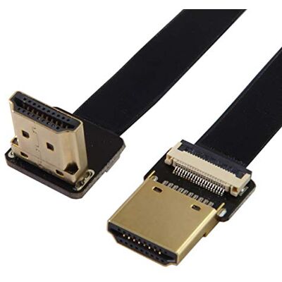 chenyang CYFPV Cavo piatto da HDMI maschio a HDMI maschio, ad angolo retto di 90 gradi, HDTV FPC, per fotografia aerea FPV HDTV multicopter (angolato verso l'alto, 0,2 m) chenyang CYFPV Cavo piatto da HDMI maschio a HDMI maschio, ad angolo retto di 90 gradi, HDTV FPC, per fotografia aerea FPV HDTV multicopter (angolato verso l'alto, 0,2 m)