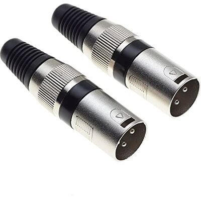 Keple Spina XLR A 3 Poli, Nera Spina Jack Audio Microfonica Maschio DMX, Adattatore Nichelato, Montaggio Su Cavo Confezione Da 2 Keple Spina XLR A 3 Poli, Nera Spina Jack Audio Microfonica Maschio DMX, Adattatore Nichelato, Montaggio Su Cavo Confezione Da 2