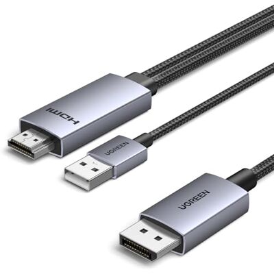 UGREEN Cavo HDMI a DisplayPort 4K 60Hz Adattatore USB A 2M UGREEN Cavo HDMI a DisplayPort 4K 60Hz Adattatore USB A 2M