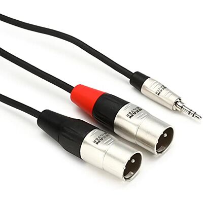 Hosa , Pro Stereo Breakout, REAN 3.5 mm TRS to Dual XLR3M, 3 ft Hosa , Pro Stereo Breakout, REAN 3.5 mm TRS to Dual XLR3M, 3 ft
