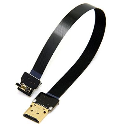 chenyang Cavo piatto da attacco FPV micro HDMI maschio ad angolo retto verso il basso a HDMI maschio, FPC, da 50 cm, per fotografia aerea FPV HDTV con multicottero chenyang Cavo piatto da attacco FPV micro HDMI maschio ad angolo retto verso il basso a HDMI maschio, FPC, da 50 cm, per fotografia aerea FPV HDTV con multicottero