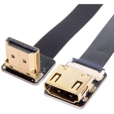 chenyang CYFPV Cavo di prolunga HDMI maschio a femmina FPC piatto per fotografia aerea con fotocamera HDTV Multicopter, angolato a 90 gradi 0,2M chenyang CYFPV Cavo di prolunga HDMI maschio a femmina FPC piatto per fotografia aerea con fotocamera HDTV Multicopter, angolato a 90 gradi 0,2M