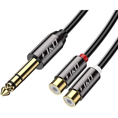 J&D 6.35 mm TRS a doppia RCA Cavo Stereo, RCA Cable Oro-Placcato Copper Shell Robusto 6,35mm (1/4 pollice) Maschio TRS a 2 RCA Femmina Sdoppiatore Audio Stereo RCA Cavo, 0,25 Meter J&D 6.35 mm TRS a doppia RCA Cavo Stereo, RCA Cable Oro-Placcato Copper Shell Robusto 6,35mm (1/4 pollice) Maschio TRS a 2 RCA Femmina Sdoppiatore Audio Stereo RCA Cavo, 0,25 Meter