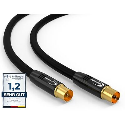 RedStar24 Cavo Antenna 1m Nero Maschio a Femmina IEC Cavo Coassiale HDTV Premium per la TV via cavo Cavo TV: Compatibile con TV, Radio, DVB-T/T2, DVB-C, DAB RedStar24 Cavo Antenna 1m Nero Maschio a Femmina IEC Cavo Coassiale HDTV Premium per la TV via cavo Cavo TV: Compatibile con TV, Radio, DVB-T/T2, DVB-C, DAB