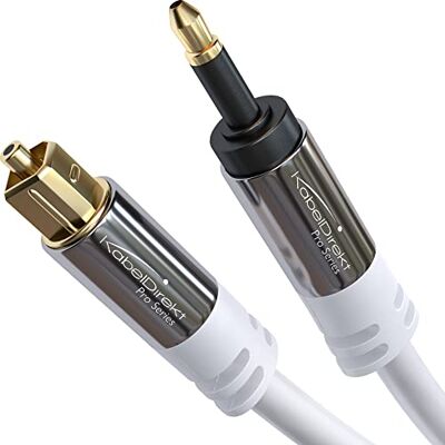 KabelDirekt – Cavo audio ottico Mini-TOSLINK – 4m, bianco KabelDirekt – Cavo audio ottico Mini-TOSLINK – 4m, bianco
